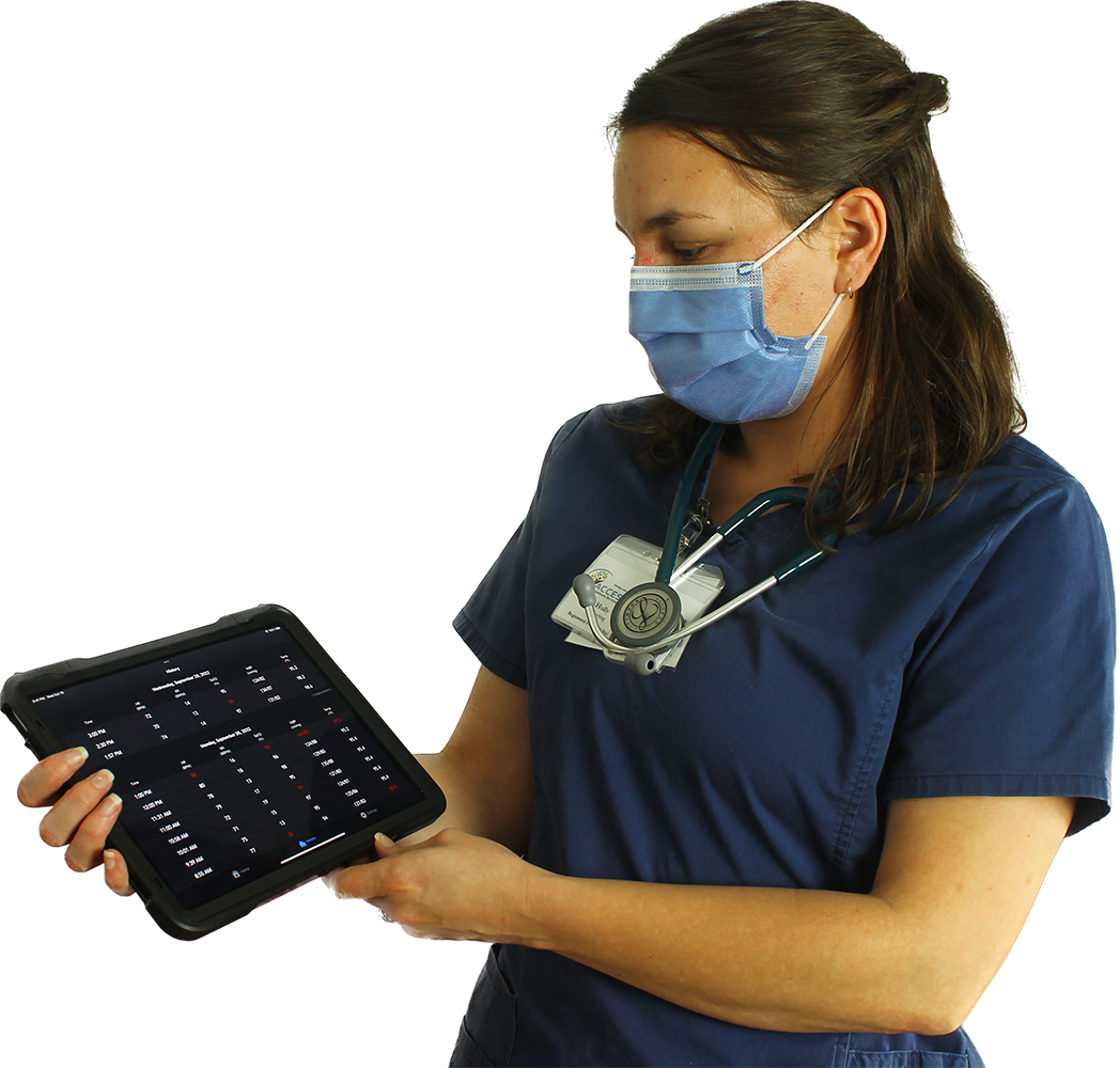 Nurse with Healthsign app